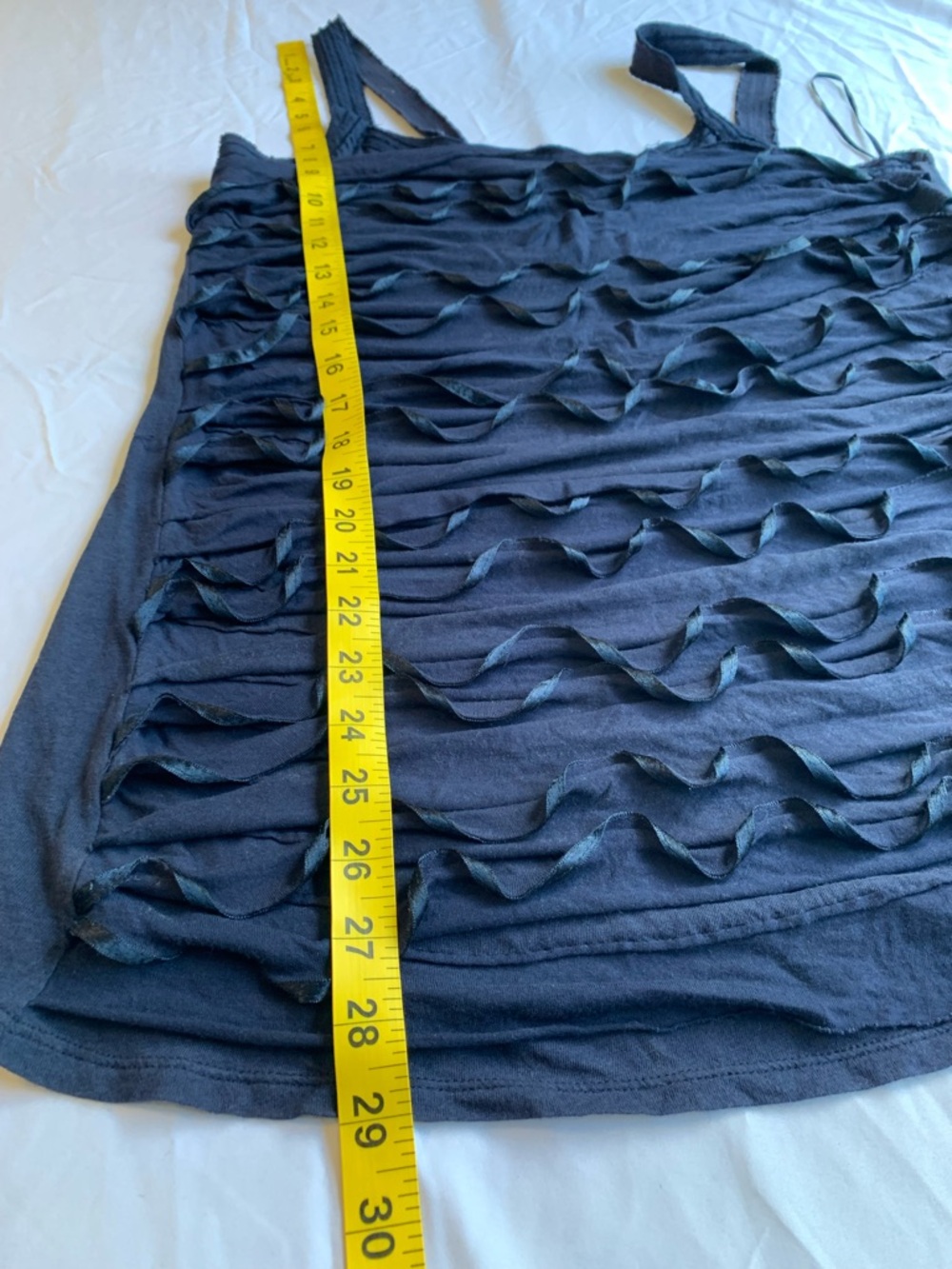 Express Navy Ruffled Front Tank Top - Picture 4 of 7